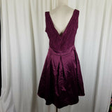 The Limited Lace Satin Plunge VBack Fit & Flare Cocktail Purple Dress Womens 10