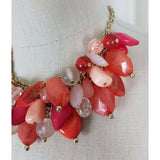Resin Statement Dangle Charm Bib Cluster Chunky BEADED NECKLACE Faceted Jewels
