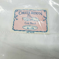 Vintage Mid Century 1950s Criterion White Cotton Linen Muslin Crib Sheet Baby