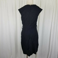 Tyler Boe Viscose Sheath Cap Sleeves Little Black Dress Womens M Stretch Fitted