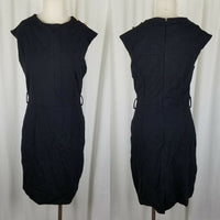 Tyler Boe Viscose Sheath Cap Sleeves Little Black Dress Womens M Stretch Fitted