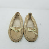 LL Bean Moccasins Shearling Fleece Lined Low Slippers Shoes Womens 7 264582 Tan
