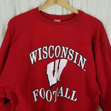 Vintage Reverse Weave Champion Wisconsin Football Red Sweatshirt Mens XL USA