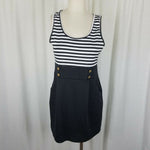 ToTo Collection Black Striped Sailor Tunic Tank Dress Womens 1XL Empire Waist
