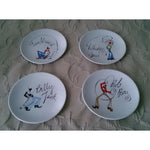 Lot 4 Pottery Barn Tie One On Cowboy Cocktail Recipe salad Plates potterybarn
