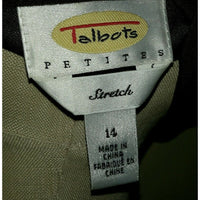 Talbots Petites Stretch Button Up Shirt Coat Dress Womens 14P Chocolate Brown