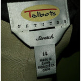 Talbots Petites Stretch Button Up Shirt Coat Dress Womens 14P Chocolate Brown