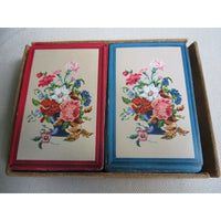 GUILD NEEDLEPOINT FLORAL PLASTIC COATED PLAYING CARDS POKER USA WESTERN PRODUCT