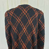 Vintage Stanley Platos Martin Ross Plaid Wool Woven Swing PeaCoat Womens 8 L