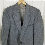 Vintage Joe Namath Herringbone Wool Tweed Blazer Sport Coat Jacket Mens 44L 80s