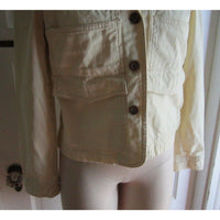 J. Jill Ivory 100% Cotton Soft Denim Cropped Jean Jacket Womens XS Butter Yellow