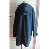 Vintage RTW Ready To Wind Down Denim Toggle Front Hooded Duffel Coat Womens 12