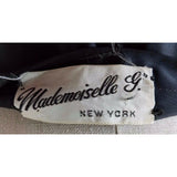 Vintage Designer Mademoiselle G New York Black Satin Swing Skirt Womens XS S MCM