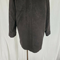 Jones New York Hooded Wool Midi Peacoat Coat Womens 6 Chocolate Brown G-III Long