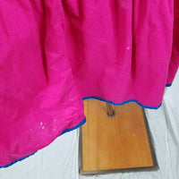 Vintage 70s Sea Wind Applique Hawaiian Dress MuuMuu Womens L Bright Pink Blue