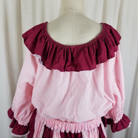Vintage Handmade Square Dance Dress 2 Pc Skirt Blouse Top Set Outfit Womens XL