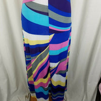 True Rock Hi Lo Psychedelic Stretch Jersey Knit Maxi Dress Womens S Assymetrical