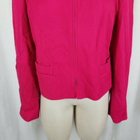Vintage Talbots Collection Wool Ribbed Blazer Jacket Womens 12 Italy Bright 80s