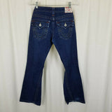 True Religion Brand Joey Flare Jeans Horseshoe Button Flap Pocket Womens 27 Pant