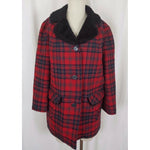 Vintage Pendleton '49ers Quilted Insulated Wool Plaid Mouton Fur Coat Womens S M