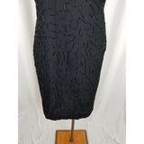 Vintage American Night Glam Heavily Beaded Silk Formal Cocktail Dress Womens M