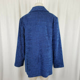 Stephanie Andrews Vegan Wool Mottled Woven Textured Blazer Jacket Womens 12