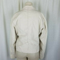 Gap Stretch Corduroy Blazer Look Jean Style Jacket Womens 8 Cropped Tan Ivory