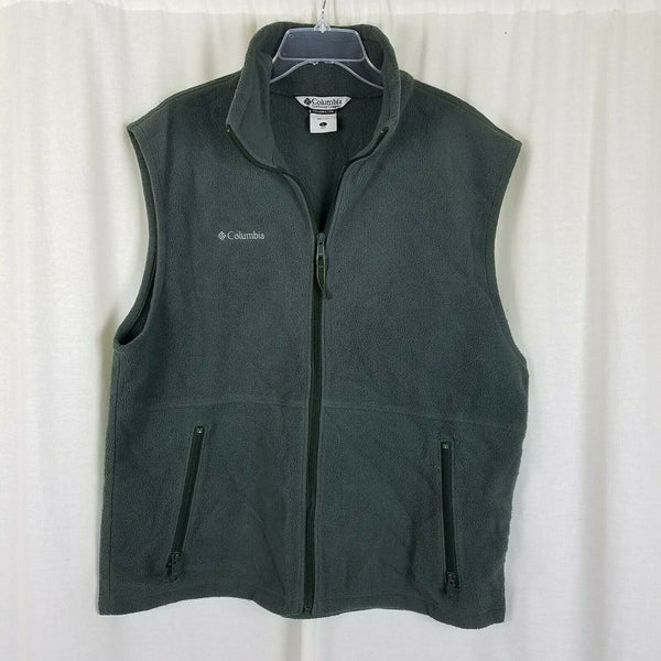 Columbia Fleece Vest Full Zip Up Lightweight Mens L Charcoal Outdoor Adventure