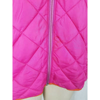 Lands End Quilted Insulated Hot Pink Lightweight Full Zip Up Jacket Womens S 6 8