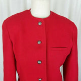 Evan Picone Lord & Taylor Herringbone Woven Wool Sweater Jacket Womens 6 Vintage