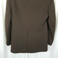 John Blair Brown Polyester Pinstripe Blazer Sport Coat Jacket Mens 39 Vintage