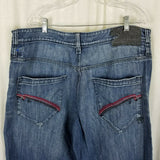 RocaWear Embroidered Hip Hop Streetwear Urban Baggy Denim Blue Jeans Mens 40x33