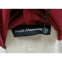 Matti Mamane Maroon Ruffled Ruched Faux Wrap Jersey Knit Dress Womens 2 M NWT
