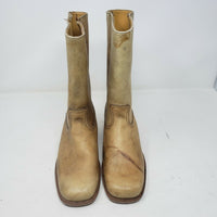Sears Cowboy Boots Blonde Leather Men's 5.5 Tall Pull On Loops 64867 Western Tan