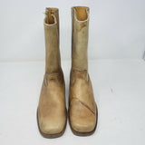 Sears Cowboy Boots Blonde Leather Men's 5.5 Tall Pull On Loops 64867 Western Tan