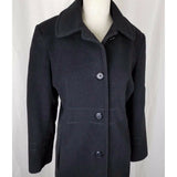 Vintage JG Hook Winter Wool Cashmere Exposed Stitching Coat Womens 12 Black 90s