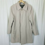 Stafford Insulated 3/4 Length All Weather Car Coat Mens M Zip Out Wool Liner Tan