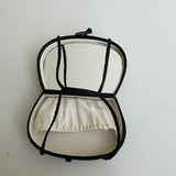 Vintage Embroidered Chinese Dragon Black Silk Handbag Purse Mirror Chinese Japan
