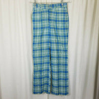 Vintage Lady Halrin Indian Bleeding Madras Plaid Slacks Pants Womens 26 XS India