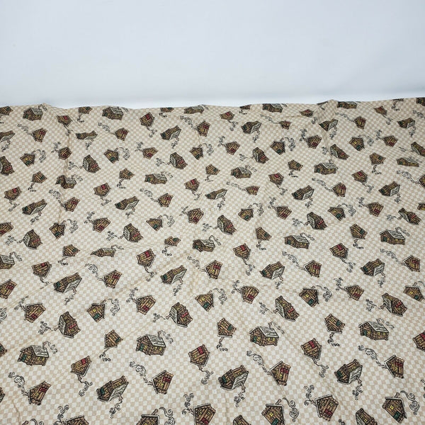 Textile Arts & Film Small Checked Log Cabin Cotton Fabric Woven .75 yards Woods