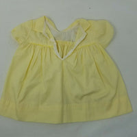 Vintage Yellow Embroidered Strawberry Bibbed Twirl Tie Dress Baby Girls 6 Months