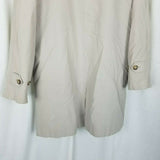 Stafford Insulated 3/4 Length All Weather Car Coat Mens M Zip Out Wool Liner Tan