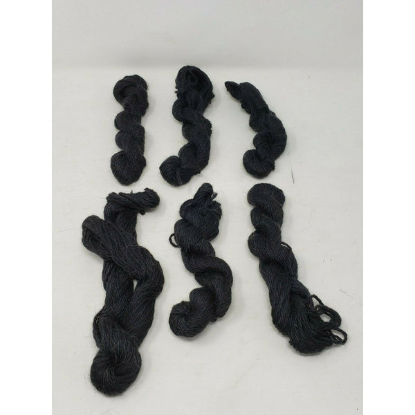 Fleece Artist Hand Dyed Spun Yarn 1 oz Skeins Hanks Soft Wool Lot of 6 Black