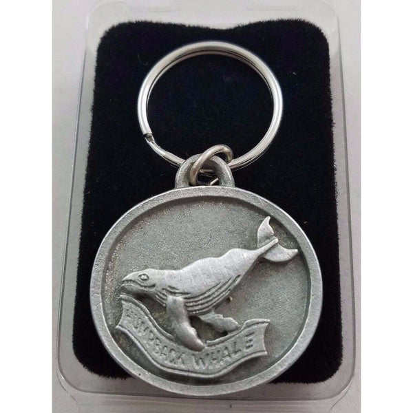 Humpback Whale Pewter Keyring Keychain FOB Maine Souvenir Metal Car Keys Ocean