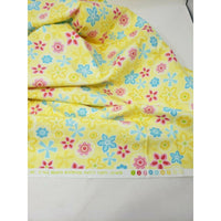 Timeless Treasures Fabrics Sunshine Yellow Flannel Floral Flowers Piece 2 yards