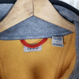 Vintage Izod Fleece 1/4 Zip Anorak Jacket Mens L Vented Armholes Yellow Gray