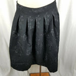Elle Textured Floral Jacquard Pleated Short Twirl Skirt Womens 14 Aline Embossed