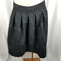 Elle Textured Floral Jacquard Pleated Short Twirl Skirt Womens 14 Aline Embossed
