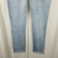 Dance & Marvel Distressed Raw Edge Fringe Blue Jeans Womens M Denim Destroyed