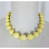 Vintage Single Strand Yellow Beads BEADED NECKLACE Choker Length Resin Lucite